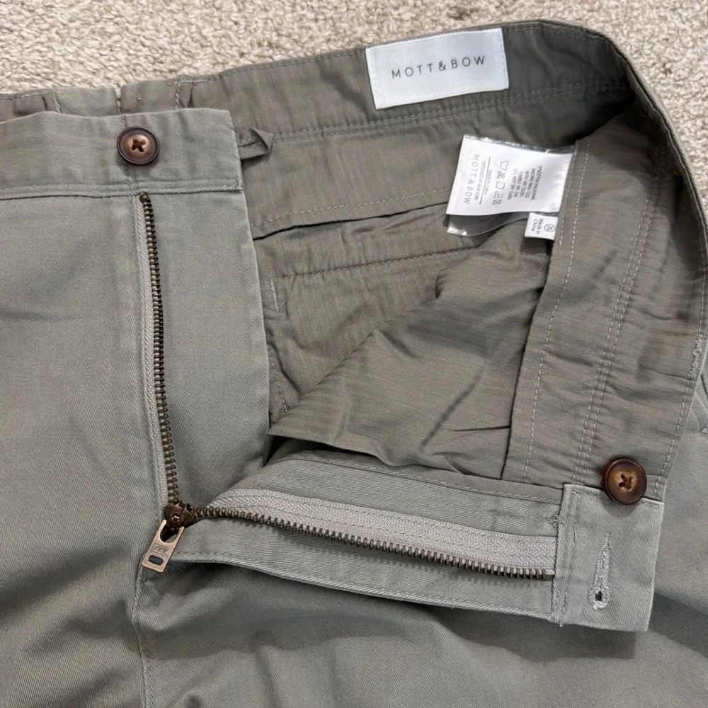 Mott & Bow Mens Everyday Comfort Slim Chino Pants‎ Grey 35x30 Zip Fly